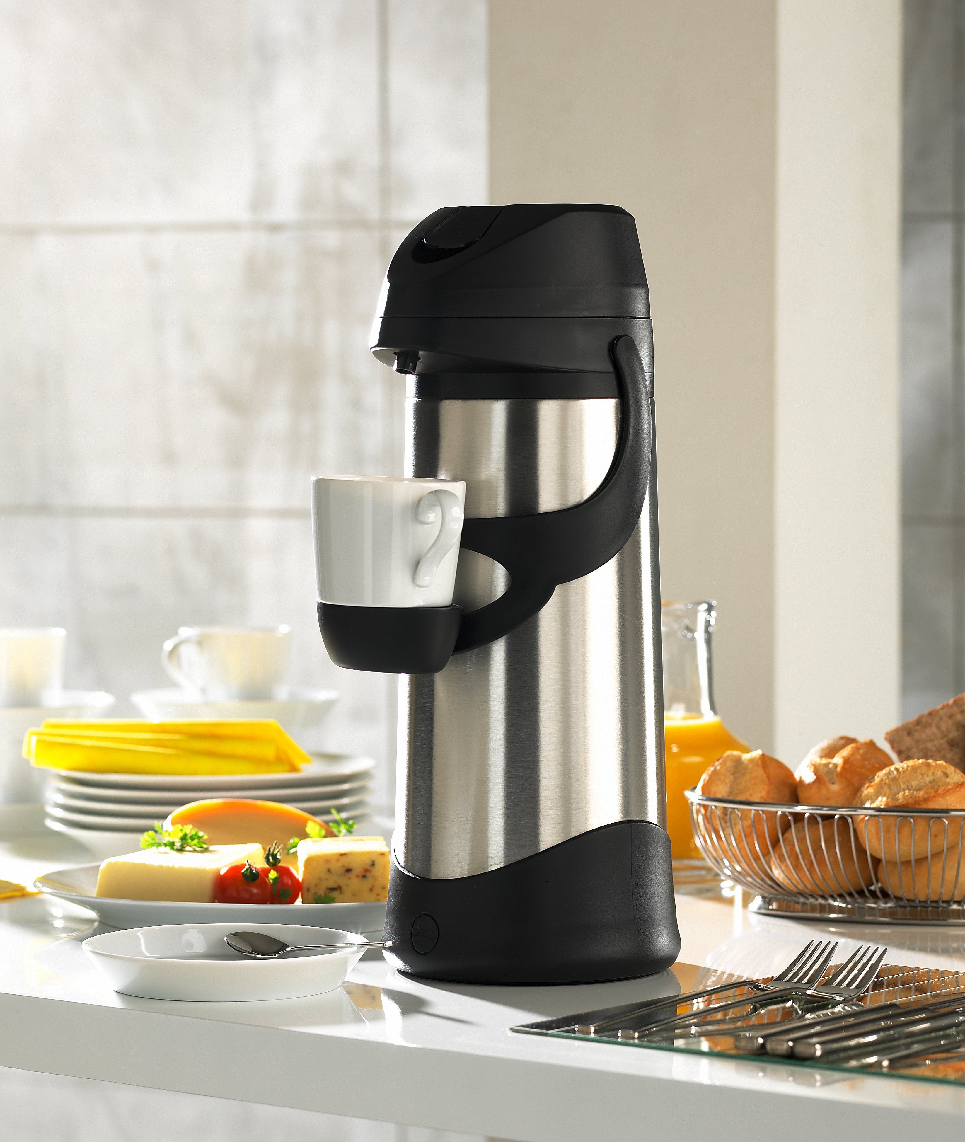 PRESTO Pump-vacuum jug, stainless steel/black, 3.0 L 102.0 fl.oz.