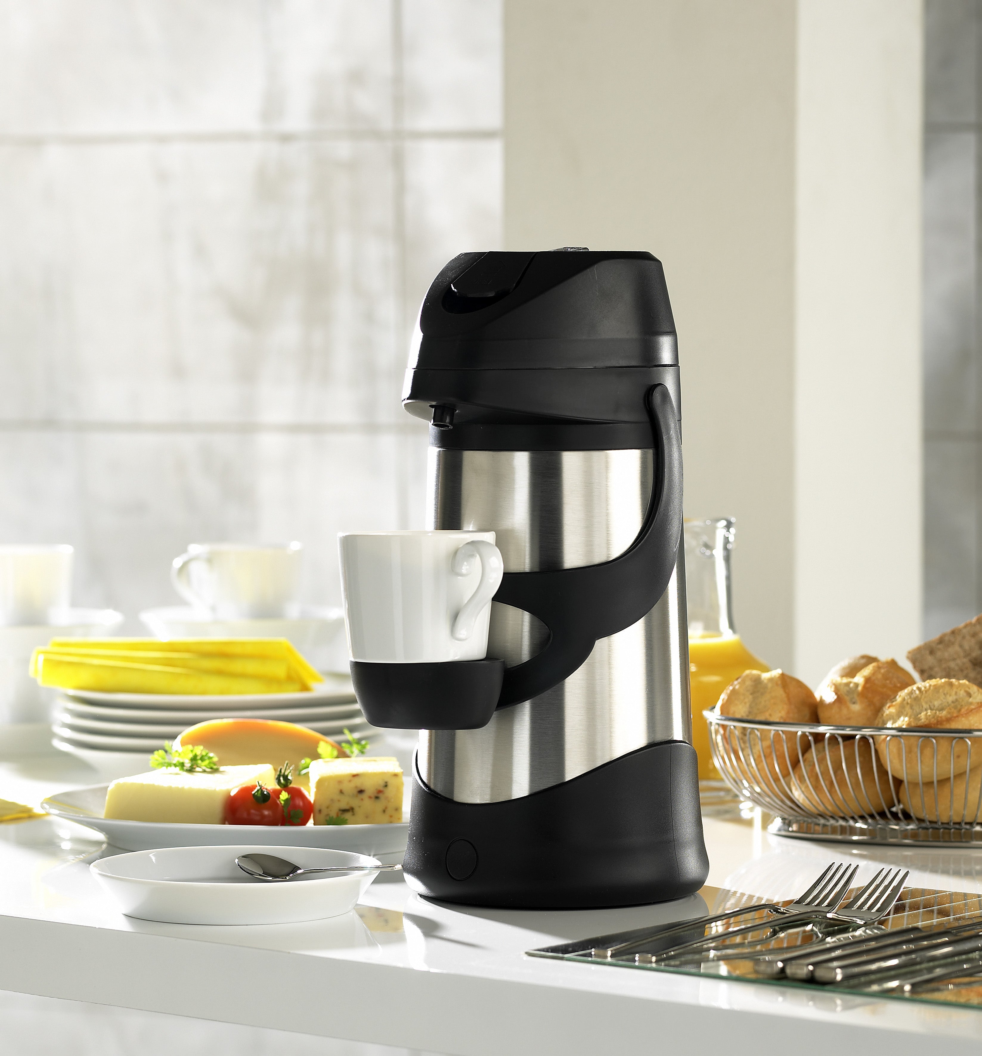 PRESTO Pump-vacuum jug, stainless steel/black