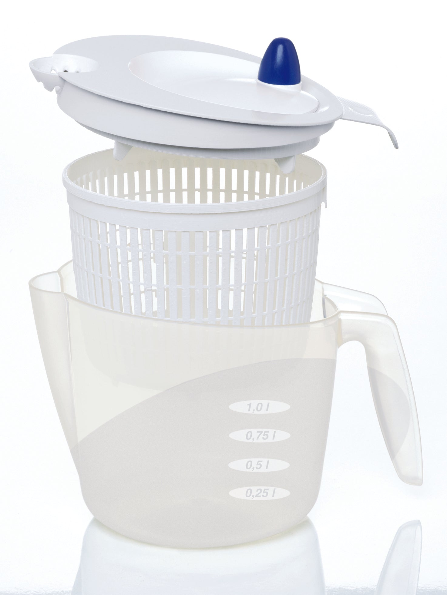 FIT & FRESH Salad spinner with scaling, transparent/white, 2.0 L 68 fl.oz.