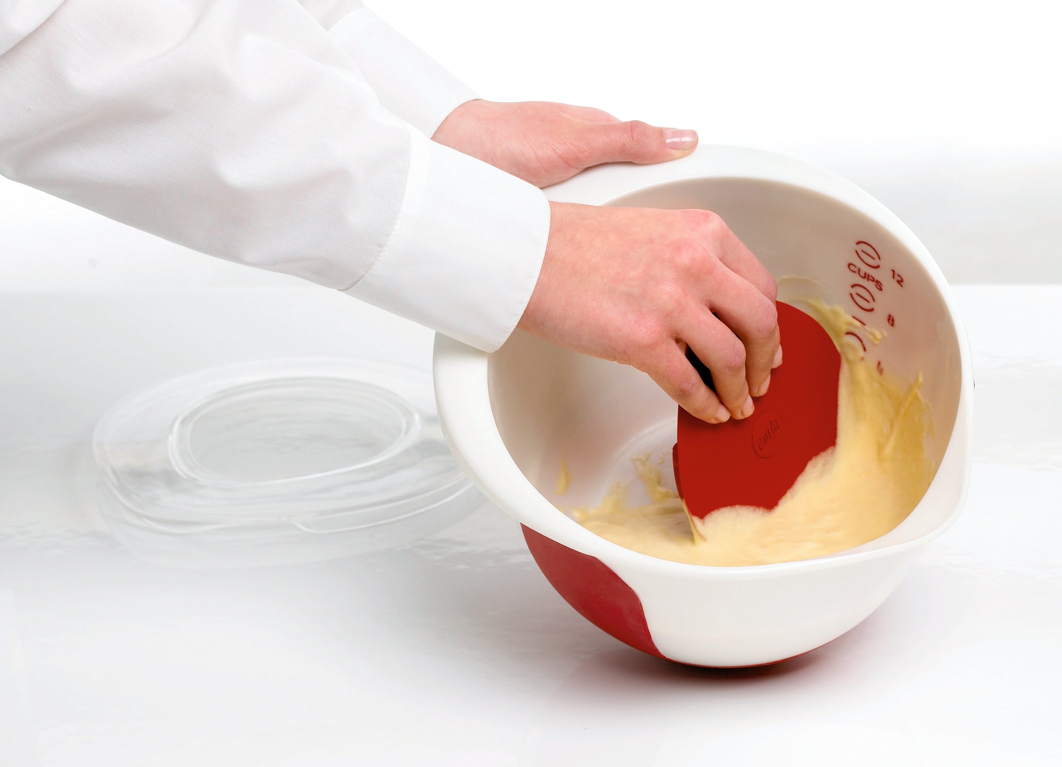 MIX & BAKE Mixing bowl 2.0 L white/red +lid