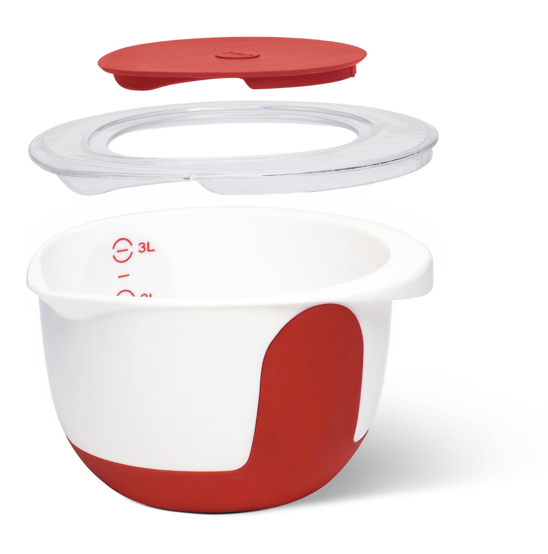 MIX & BAKE Mixing bowl 2.0 L white/red +lid