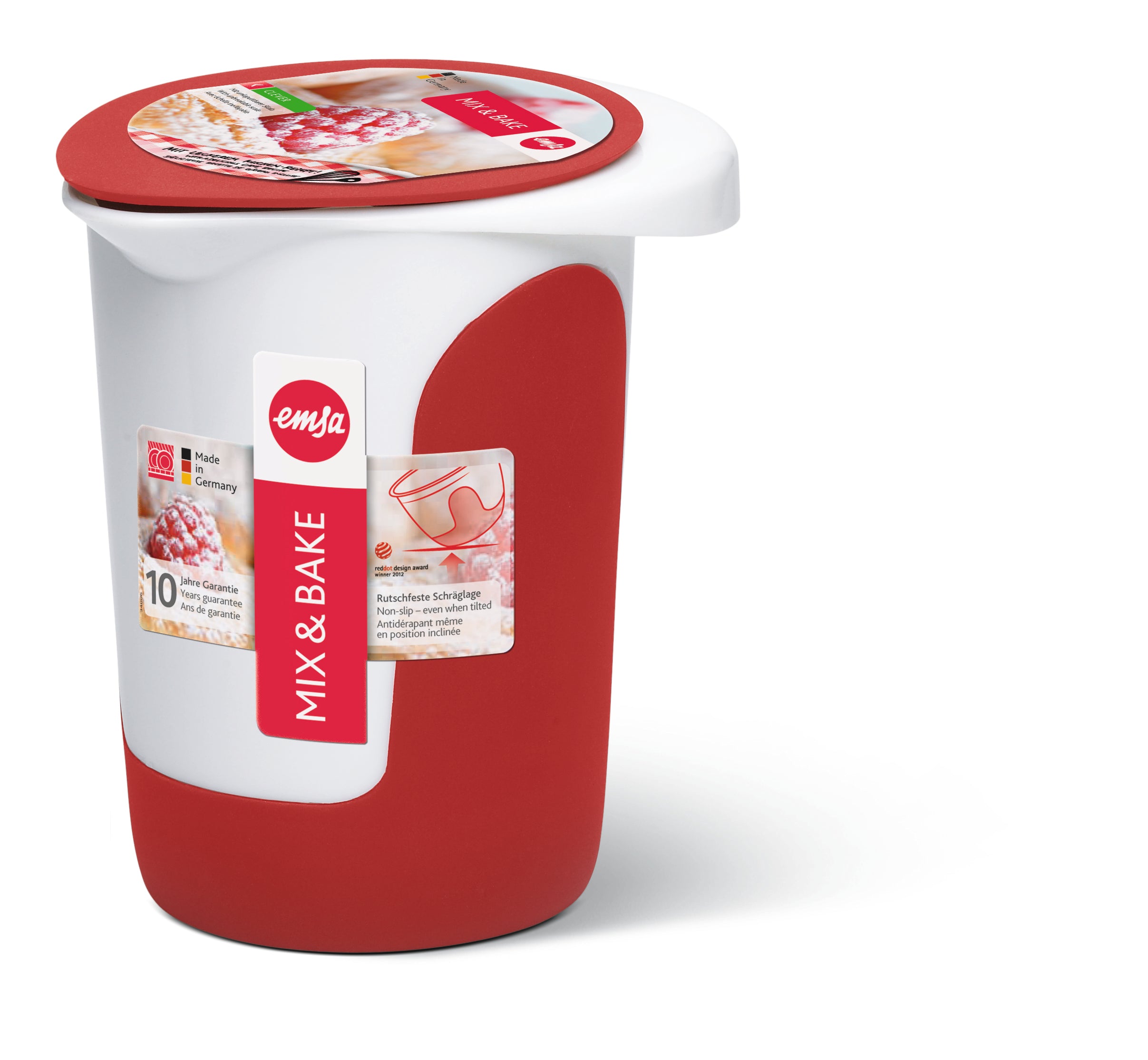 MIX & BAKE Mixing jug 1.0 L white/red + lid