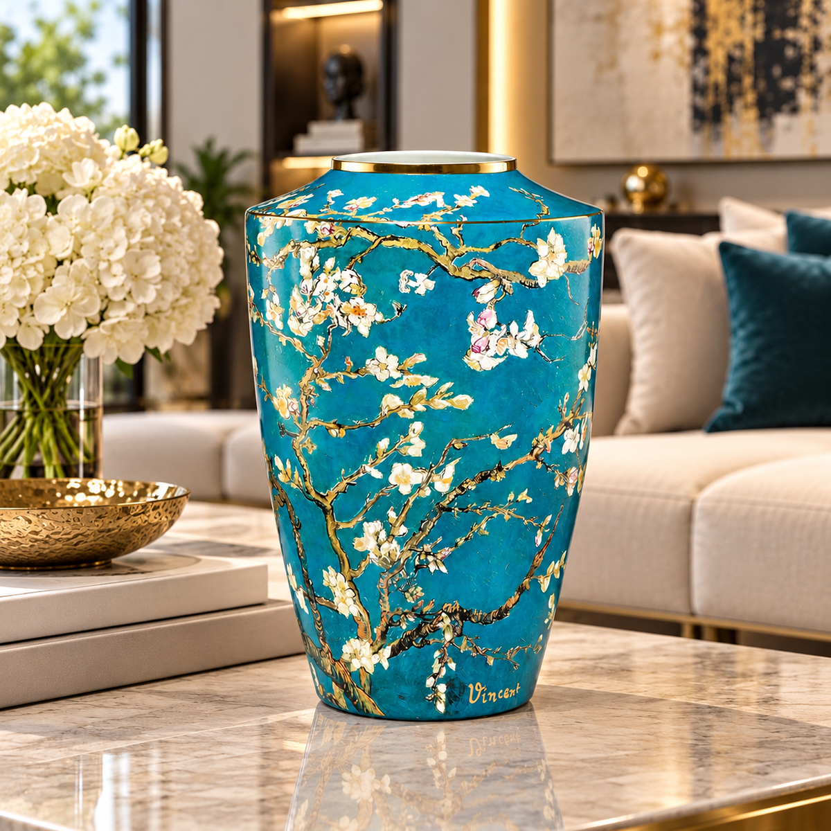 Goebel Van Gogh Porcelain Vase with Almond Tree Height 24 cm