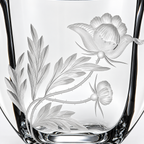 Handcut Crystal Vase Poppy/clear