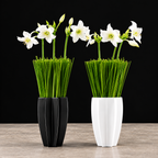 vase 35cm black/white carambola