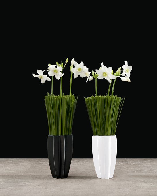 vase 35cm black/white carambola