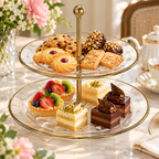 Crystal Gold Etagere-2-part Monrose-Gold/clear