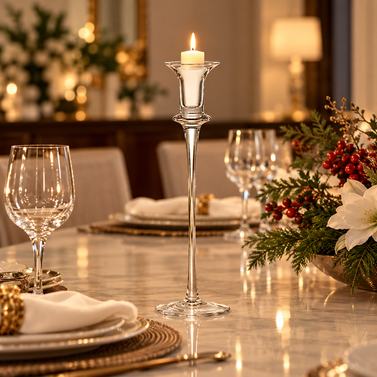 Leonardo Candlestick 30 cm clear highlight