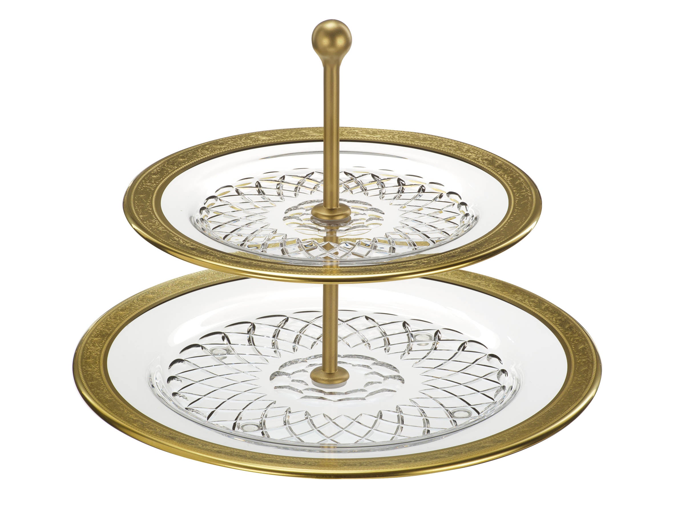 Crystal Gold Etagere-2-part/4750/32/Rococo/clear-Gold/clear