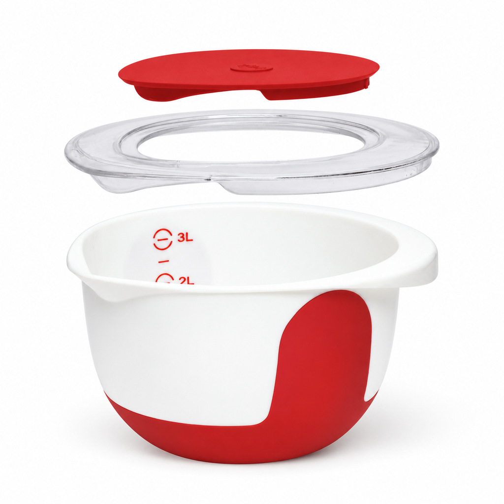 MIX & BAKE Mixing bowl 2.0 L white/red +lid