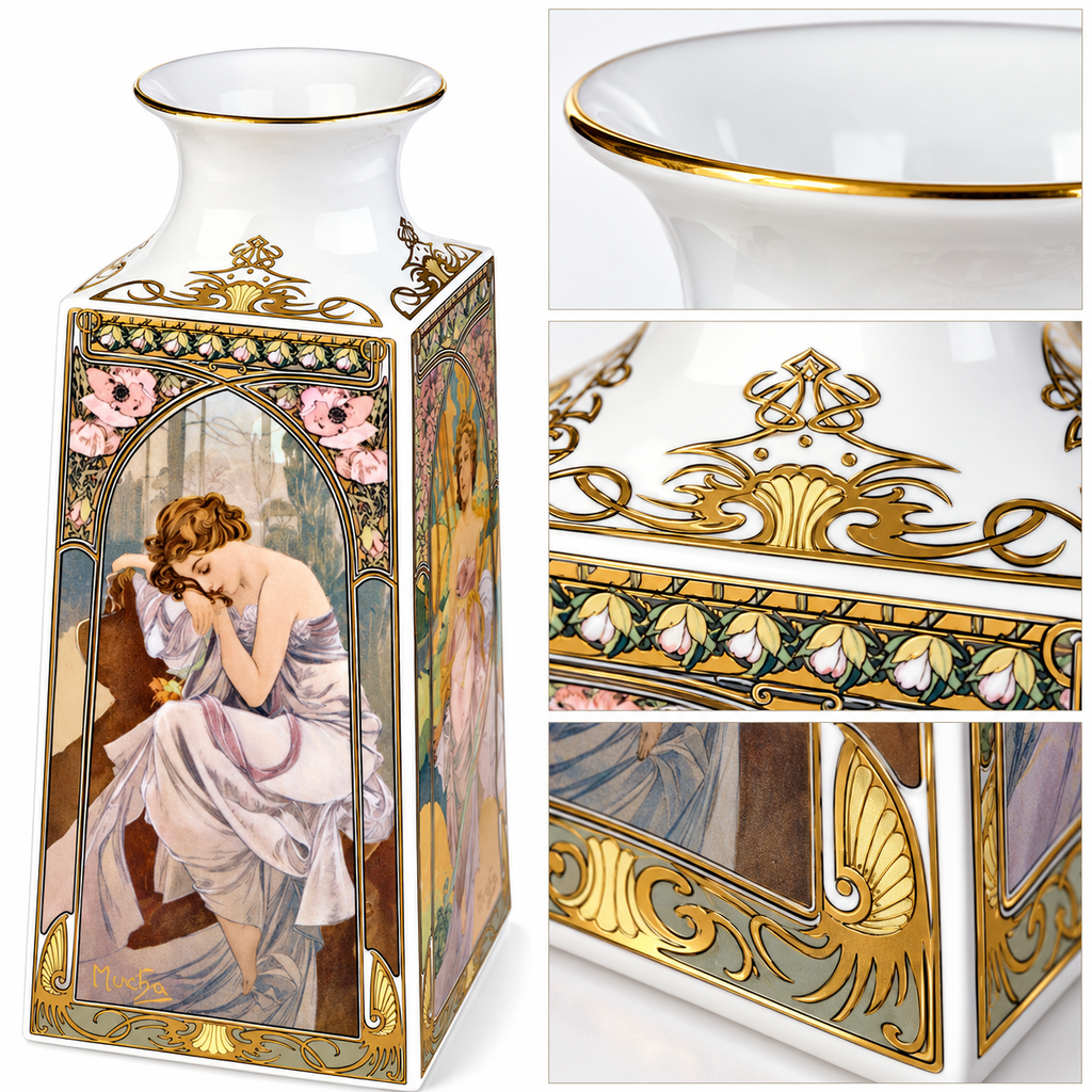 Vase / Porcelain Vase Mucha Tagesz  Limited Edition