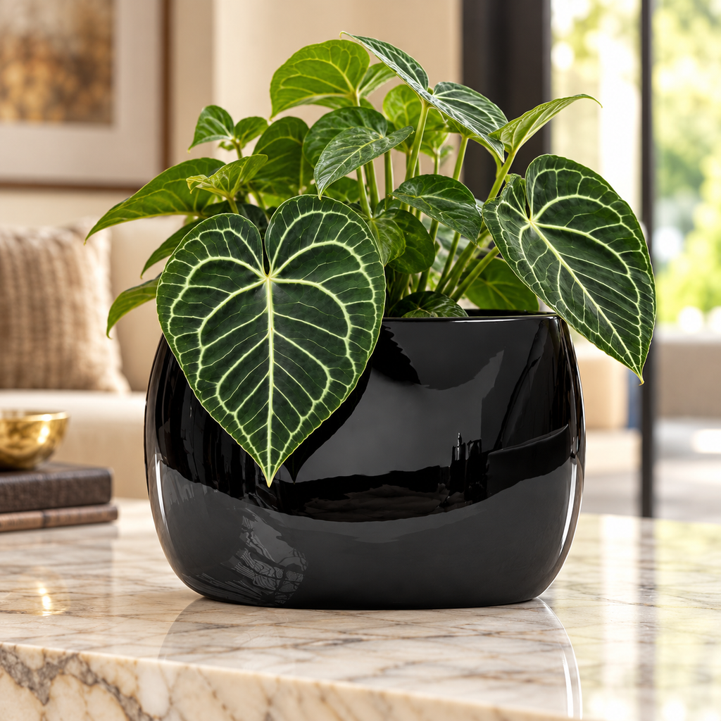 LENS & ORBIT Porcelain vase 25cm, 38cm, 55cm black