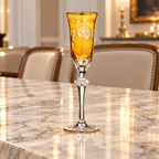 Crystal Champagne glass Monrose-Gold/amber- Pair