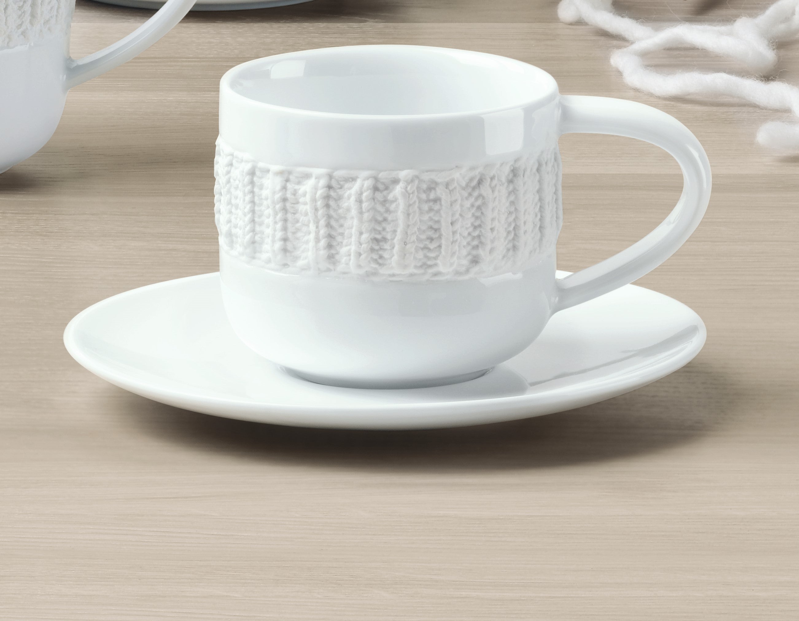 Laine Blanche porcelain with knitted relief