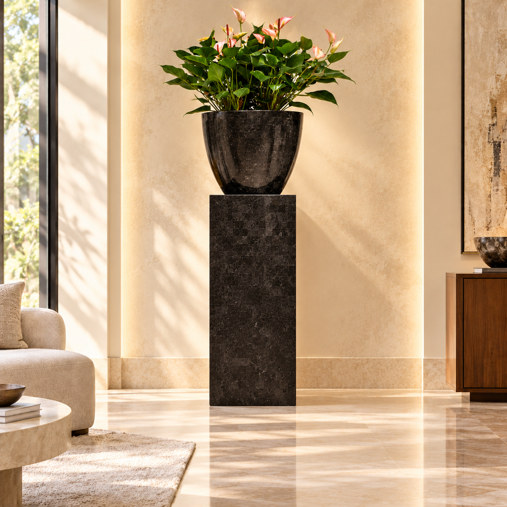 Geo crown black polished  Ø35/ H 90 cm