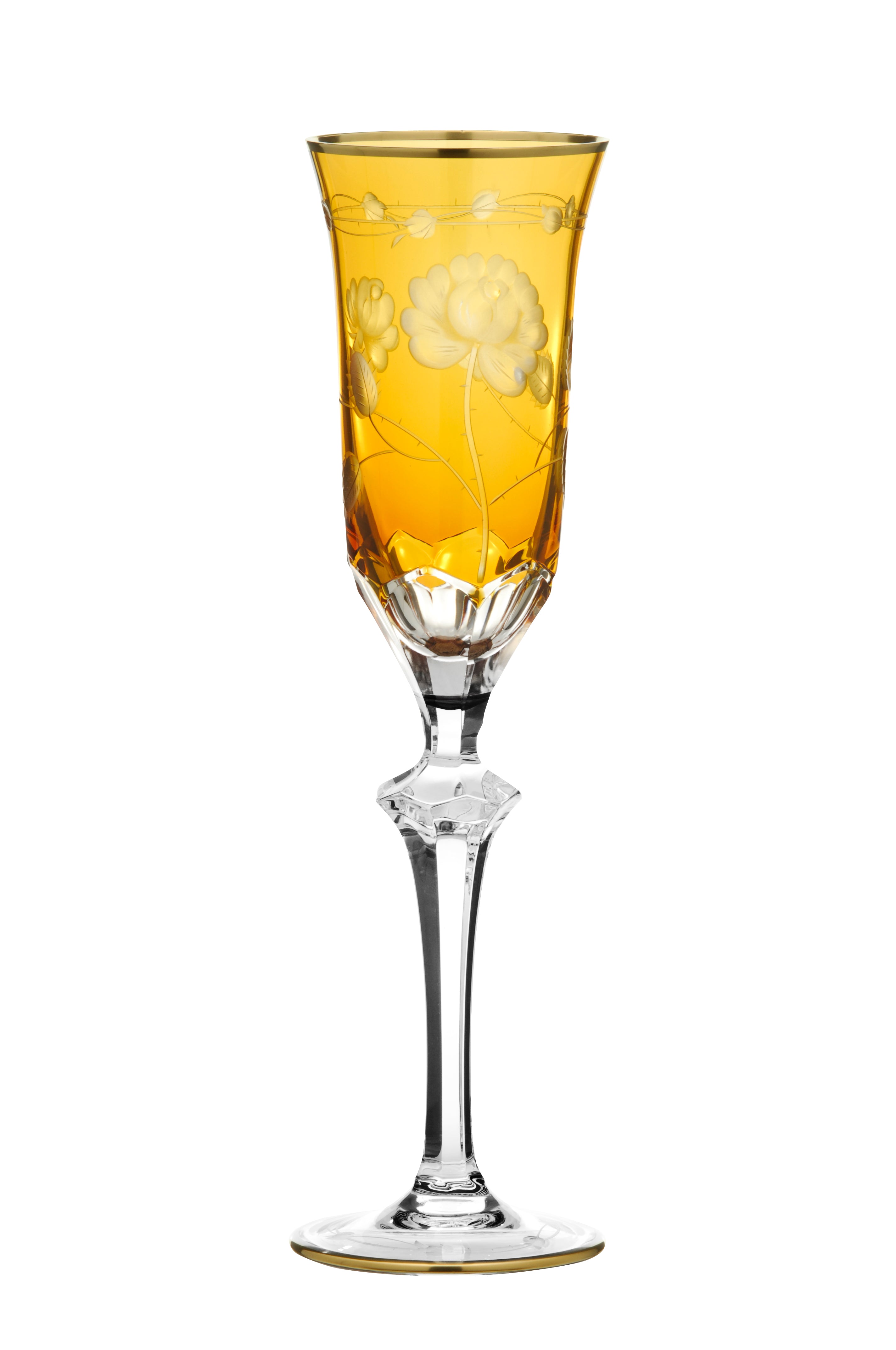 Crystal Champagne glass/9502/7/Monrose-Gold/amber