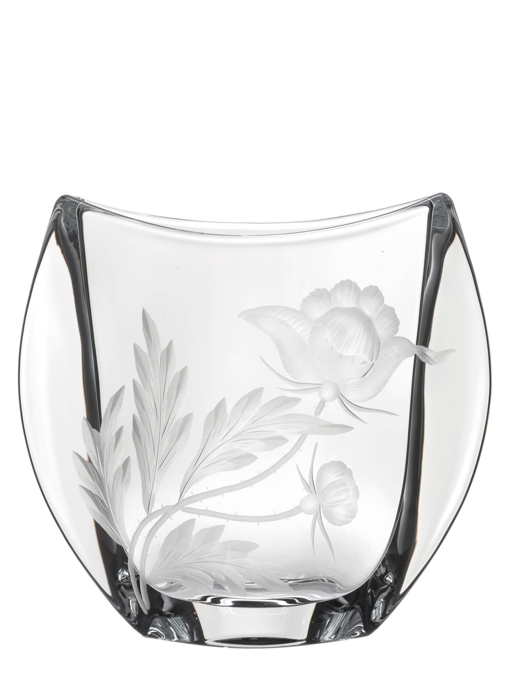Crystal Vase/4039/24/Red-Poppy/clear