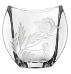 Handcut Crystal Vase Poppy/clear