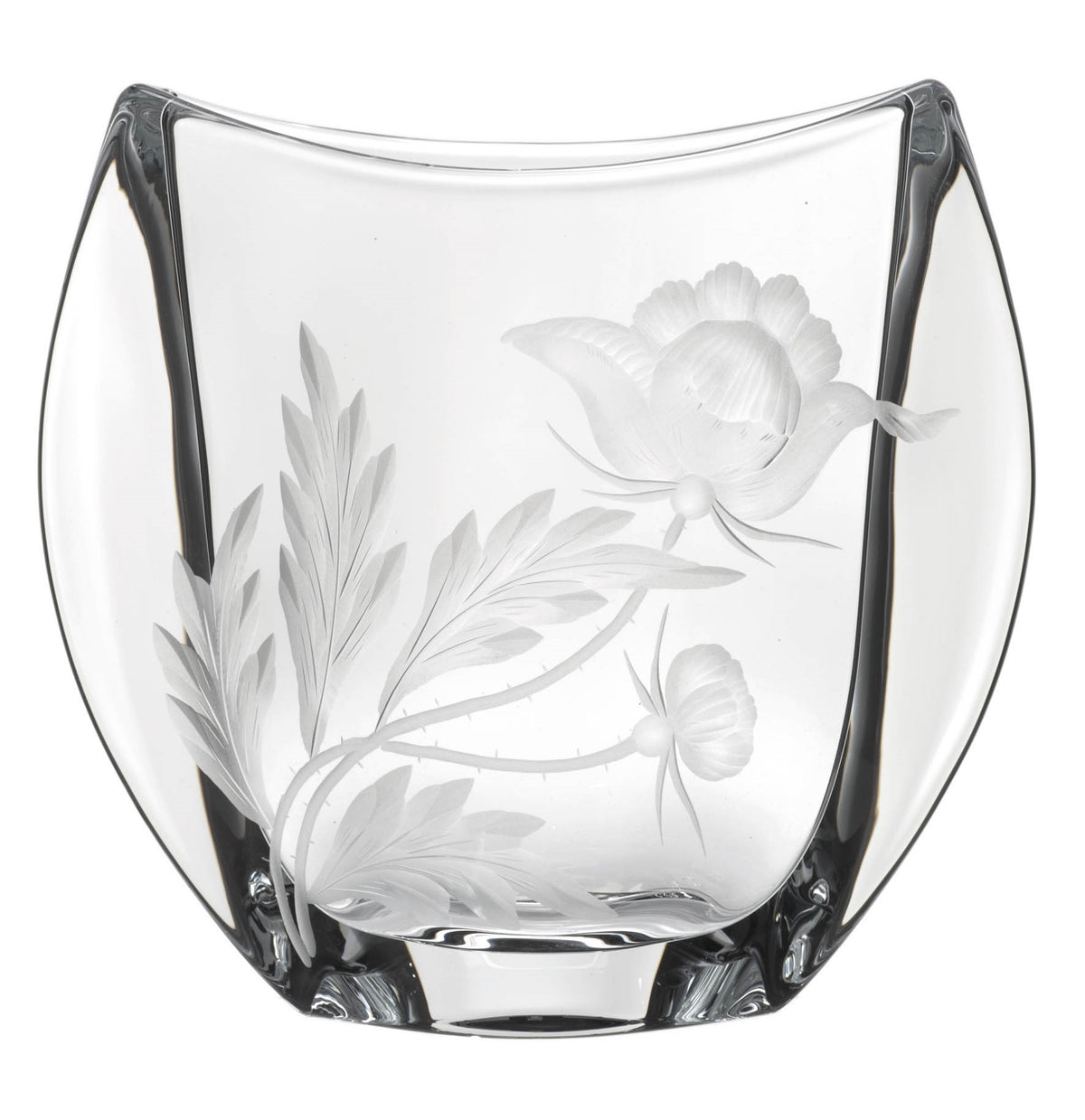 Handcut Crystal Vase Poppy/clear