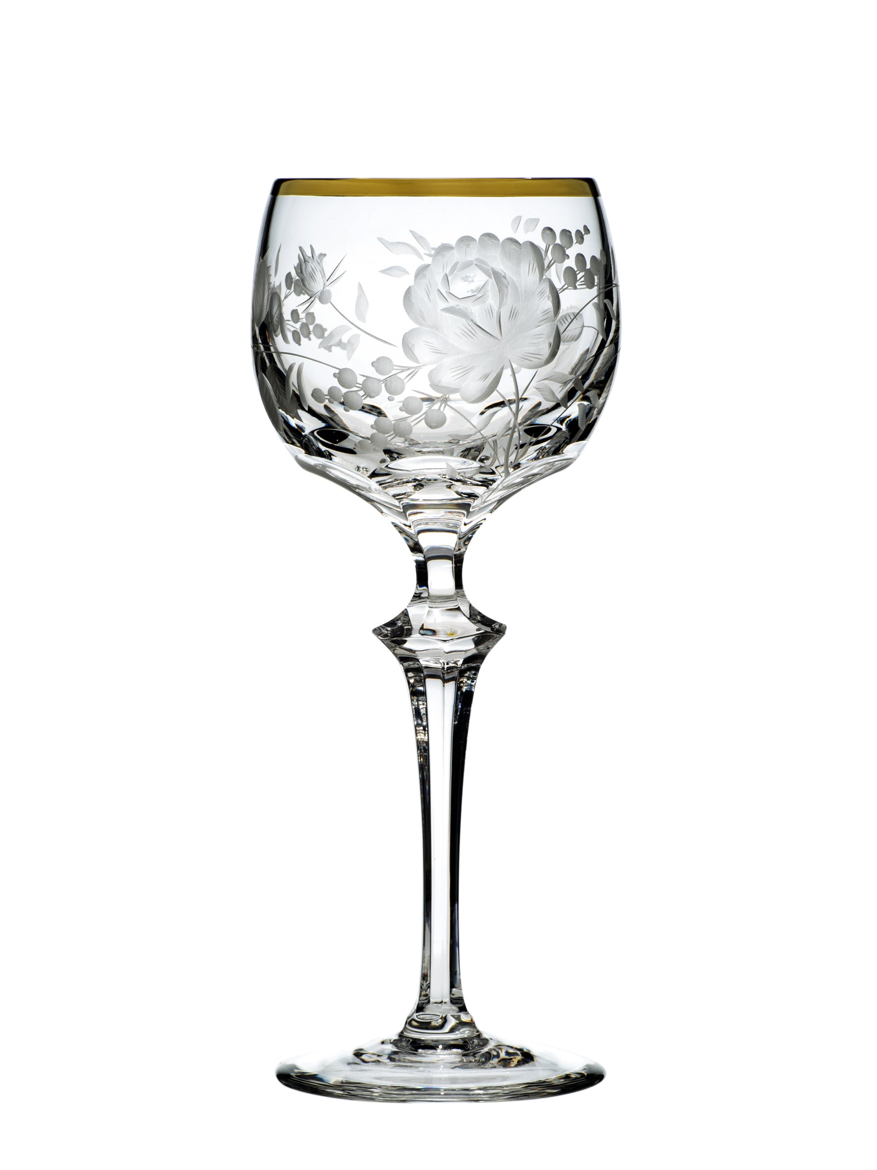 Crystal Wine glass/7505/2/Primerose-Gold/clear