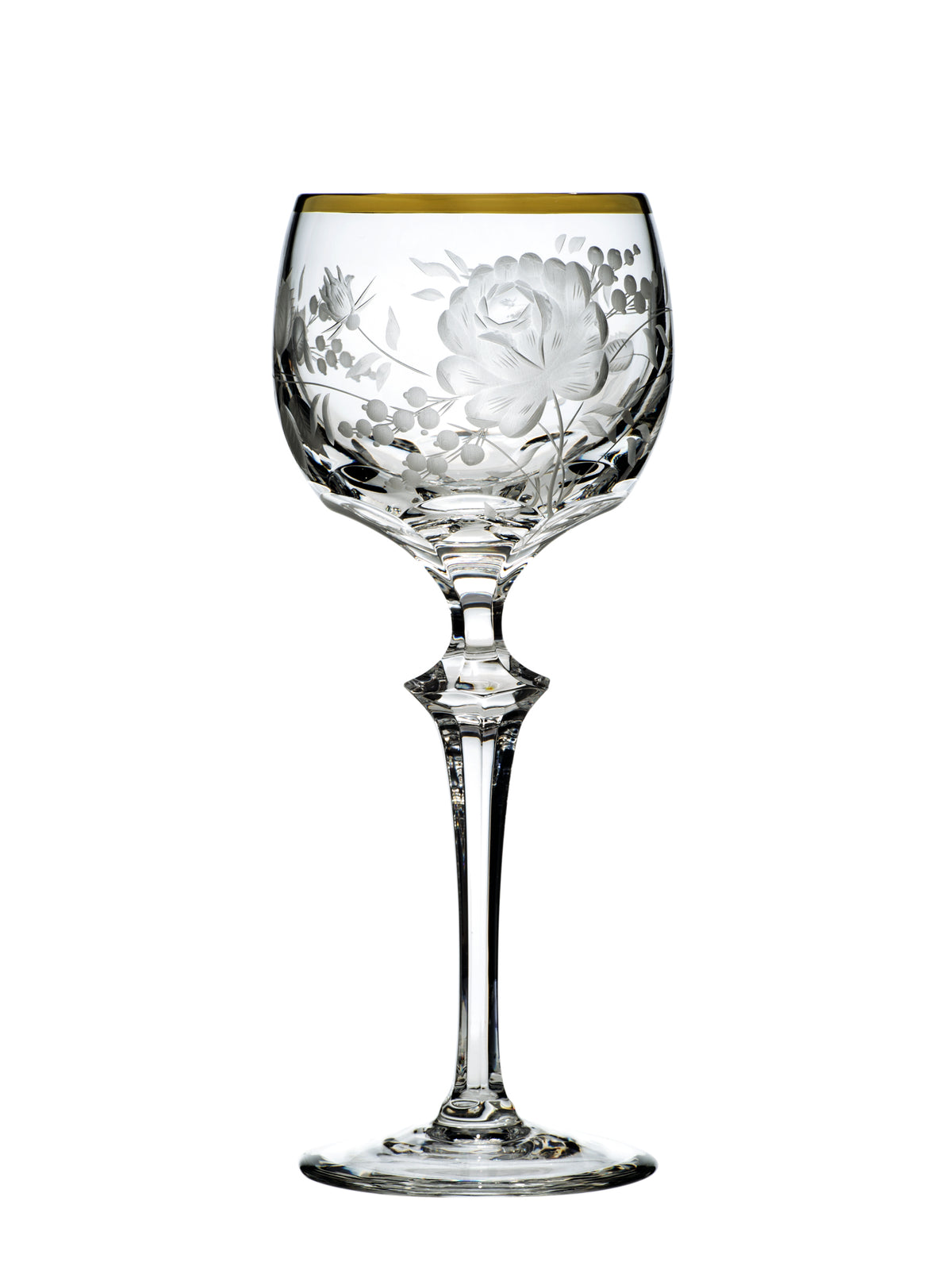 Crystal Wine glass/7505/2/Primerose-Gold/clear