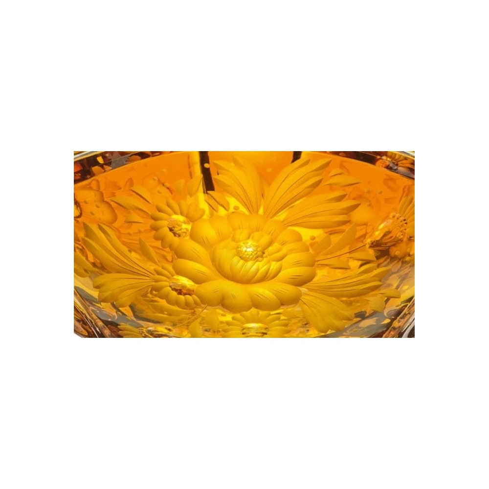Handcut Crystal Bowl Luxury/amber