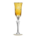 Crystal Champagne glass Monrose-Gold/amber- Pair