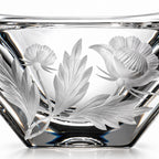 Hand cut Crystal Bowl Poppy/clear